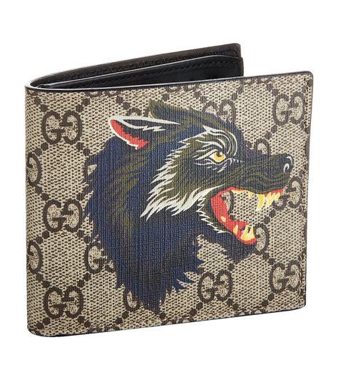 gucci wolf wallet mens|checkered gucci wallet.